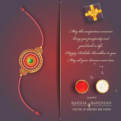 Rakhi for Brother - Red Modern Handmade Rakhi Thread with Gift Set
