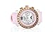 Mulco Ladies Nuit Lace XL Swiss Quartz Multifunctional Movement Women's Watch, 42mm Case With Mother of Pearl and Rose Gold Accents, Pink Silicone Band