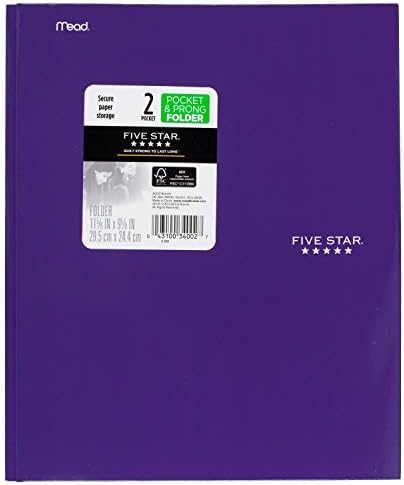 Five Star 2 Pocket and Prong Paper Folder, (34135) (purple, 11.63 x 11.62 x 11.63 Inches)