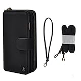 Samsung Note 5 Case, CORNMI Smart Design Stunning Multi Functional Leather Wallet Case with 10 Credit Card Holder & Wrist Strap & Mirror Handbag for Samsung Galaxy Note 5 (Black)