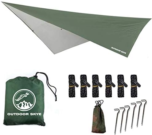 OUTDOOR SKYE 10'x10' Rain Fly Hammock Tent Tarp Extreme Waterproof Protection - Large Canopy is Portable Provides Ideal Shelter Your Camping Hammock Tent