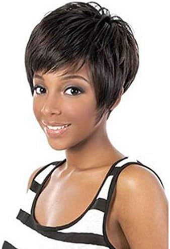 Fleurapance Women's Short Natural Bob Blonde Wigs with Black Fringe Heat Resistant Synthetic Hair Wig