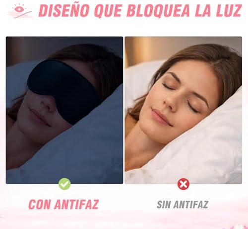 Antifaz para Dormir 100% Opaco, Máscara 3D Sin Presión Ocular — foto 4 de 8