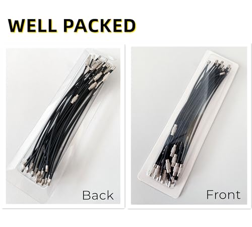 CrocSee Pack (20) Stainless Steel Wire Keychains Cable, Key Chain Rings, Heavy Duty Luggage Tags Loops Tag Keepers 2mm Twist Barrel (Cable Length: 6 inches)