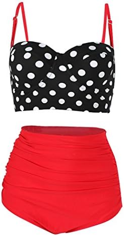 SHENGFAN Womens Vintage Underwire High Waisted Swimsuit Two-Piece Bathing Suits Polka Dot Bikini