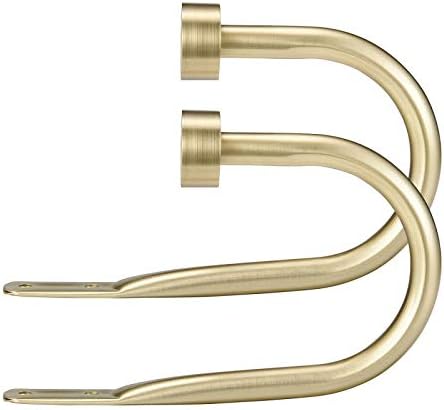 Window Treatment Hardware - Premium Curtain Holdback, Quality Metal Decorative Curtain Holdbacks with Zinc Alloy Cap Finials,Rust-Proof, Set of 2 Window Curtain Holdbacks,Brass