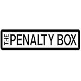the Penalty Box vinyl Decal | 27 x 7 inches | Black Matte | Boys bedroom Hockey Wall decor - Ice rink Hockey vinyl sticker playroom Penalty box sign