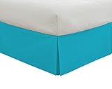 Lux Hotel Bedding Tailored Bed Skirt, Classic 14” Drop Length, Pleated Styling, Queen, Turquoise