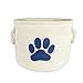 Bone Dry Pet Storage Collection Collapsible Bin, Medium Round, Off-White