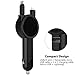 Car Charger, 3 in 1 Multifunctional USB Car Charger Adapter with Built-in 70cm Retractable Cable 5V/2.1A for Apple iPhone iPod iPad Samsung LG Android device and more (Black)