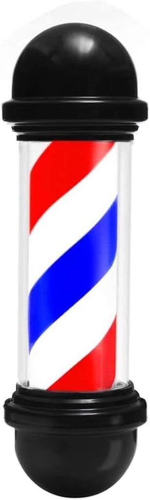 QIENON 19'' LED Wall Mountable Barber Pole Rotating Barber Pole Light Red White Blue Stripes Hairdressing Salon Shop Sign Lamp 0323: Home & Kitchen