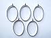 5 Silver Oval Open Bezels for Resin, Open Back Bezel Pendant Blanks for Jewelry Making