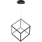 ET2 Lighting E30582-BK 4 Square-24W 1 LED Pendant-20.5 Inches Wide by 21 inches high, Finish Color: Black