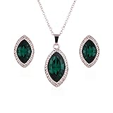 EVERRICH Rhinestone Simulated Diamond Water Droplets Gold Plated Cubic Zirconia Necklace And Earring Jewelry Sets for Women