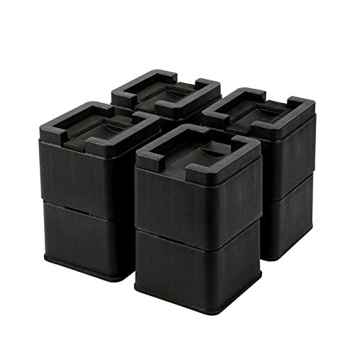 BTSDhome 3 or 6 Inch Bed Risers Heavy Duty Adjustable Furniture Risers
