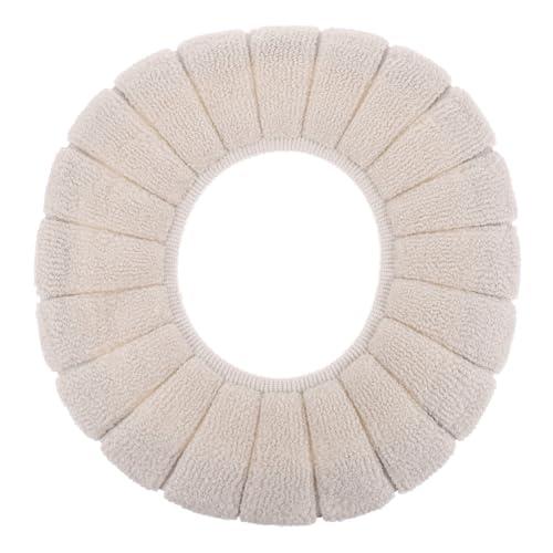 ARTIBETTER Warm O-shaped Toilet Seat Cover Pads Soft and Toilet Seat Cushions Beige for Comfort and Warmth Portable and Washable Design for Everyday Use Random Style