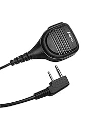 Micrófono de altavoz Lseng 2 pines para Baofeng UV-5R Kenwood Retevis H-777 HYT TYT Micrófono de altavoz de hombro remoto para Walkie Talkies (1 juego)