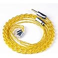 NICEHCK NiceHCKAuKing IEM Cable, 4N Pure Gold Plated Earbuds Cords, 7N OCC Coated Silver Earbuds Upgrade Cables, in-Ear Earphone Cord for Wired Earphones (4.4mm+2Pin)