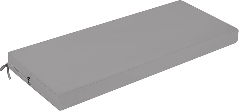 Outdoor 2 Seater Bench Cushion 8cm Thick Waterproof Grey