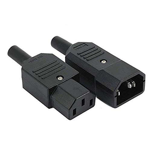 Mdeper C13 C14 Power Plug AC250V 10A 3 Pins Terminals Panel Mount IEC C14 Male C13 Female Inline Adapter Plug Power Socket Connectors