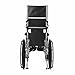 Medline Reclining Wheelchair, Wide Seat, Desk Length Arms, Elevating Legrests, Chrome Frame Seat 7 X 20 inches, Black, 1 Count