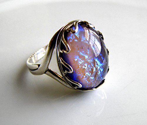 Sterling Silver Ring Dragon S Breath Glass Opal Ring Statement Ring Buy Online In Burkina Faso At Burkinafaso Desertcart Com Productid
