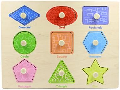 Lam Wooden See-inside Shape Peg Puzzle Board For Kids Toddlers