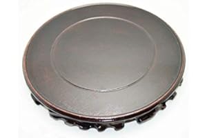 Palmetto Housewares Rosewood Stand Oriental Style, Vase Stand, Fish Bowl Stand, Multiple-purpose Display Stand (Diameter 10” - Height 1”(Dia 24cmxH2.5cm), Black)