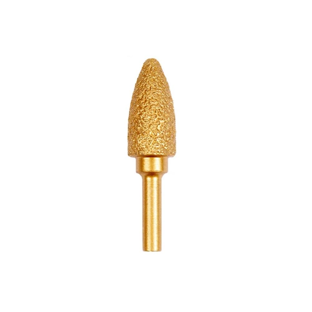 MiJunHD Diamond Brazed Grinding Head 15mm Round Type,6mm Round Handle Coarse Grit Polish Burr Drill Bit for Wood Stone Carving, Metal Sanding, Stainless Steel Deburring, Ceramics Trimming (1Piece)