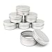 CTKcom Screw Top Round Steel Tins,Aluminum Tin Jars,4-Ounce 120 ML Gram Jar, Cosmetic Sample Containers, For Lip Balm, Salve, Crafts, Cosmetic, Candles, Storage Kit(Pack of 6)