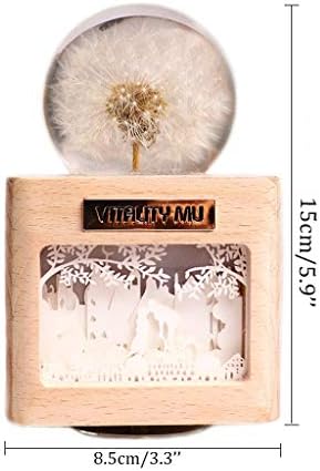 YBYB Music Box Musical Box Dandelion Paper Carving Night Light Rotating Music Box Crystal Ball Music Box Christmas Birthday Gift to Send Girlfriend (Color : B)