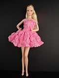A Pink Mini Dress Covered in Roses It so Cute Also Avail in White, Blue and Green Made to Fit the Barbie Doll