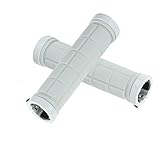 Onedayshop 607 A Pair Antiskid Shockproof Aluminum Alloy Locking Ring Comfy Soft TPR Rubber Handlebar Cover for Bicycle Mountain Bike BMX Folding Bike and etc (white)