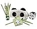 Adorable Panda Theme Stationery Set 6 Pieces Include 1 Pencil Holder with 12 Pencil 1 Key Chain 1 Pen Case 1 Sharpener 1 Memo Pad 1 Ceramic Panda Toy for Kids School Study Gift
