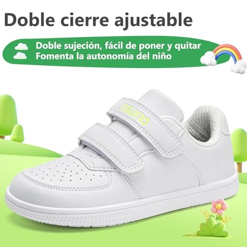 SAGUARO Zapatillas Barefoot Niños Niñas Zapatos Minimalistas Casual con Puntera Ancha Zero-Drop Cierre Autoadherente, Tallas EU 25-35