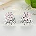 BAMOER 925 Sterling Silver Poetic Daisy Cherry Blossom Earring Studs Pink Enamel with Clear CZ for Women