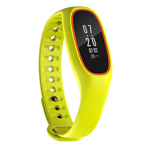 L@YC Monitor Blood Pressure Heart Rate Bluetooth Exercise Step Health Bracelet, Yellow