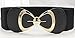 X&F Women's Elegant PU Bowknot Stretch Wide Belt Dress Decorative Waistbelts Black