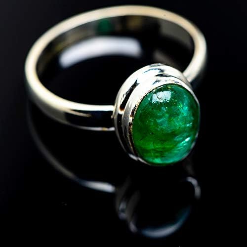 Co Emerald 925 Sterling Silver Ring Size 9 - Handmade Jewelry, Bohemian, Vintage RING973544