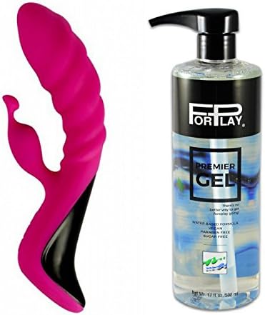 Adrien Lastic Trigger Come Hither Rabbit Vibe Massager with Premium Water-based Personal Lubricant 17 Oz Forplay Premier Gel