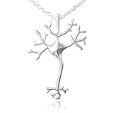 COS (TM) Silver Toned Nerve Cell Science Pendant Necklace Chemistry Biology Silver