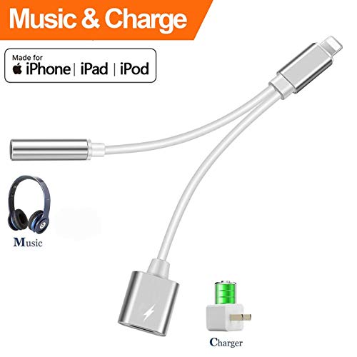 image for Difane Headphone Jack Adapter for iPhone Earphone Splitter Cable Aux A