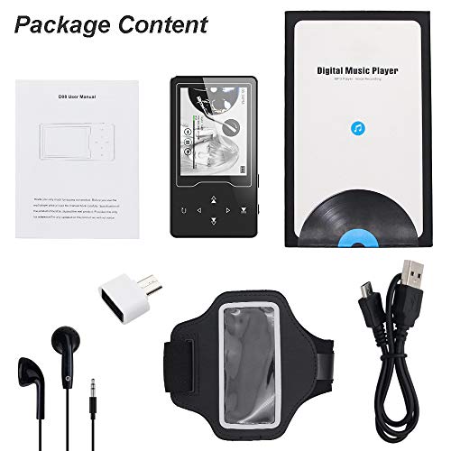 MP3/MP4 Player, 16GB Bluetooh Music Player 2.4" Large Screen Hi-Fi Stereo Sound Music Player with Touch Buttons Support FM Radio, Voice Recorder, Video Play, Text Reading(Wired Headphones Included)