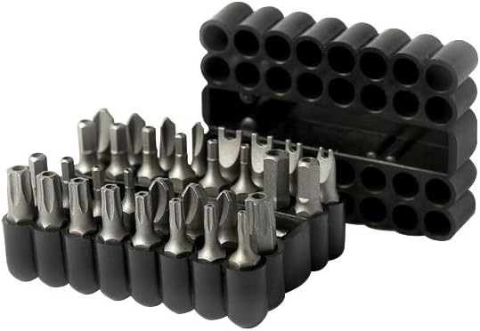 ARES 70009-33-Piece Security Bit Set with Magnetic Extension Bit Holder - Includes Tamper Resistant, SAE Hex, Metric Hex and Star Bits - Torq, Spanner, and Triwing Complete the Anti Tamper Bit Set - - 