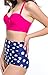 Angerella Polka Two Piece Swimsuit Beachwear Bathing Suits (BKI032-R2-M),Rose Red,US4-6=Tag Size M