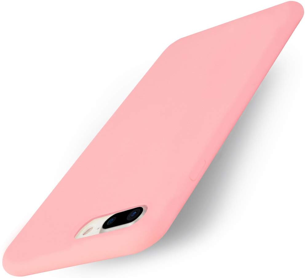 Yajuhoy iPhone 8 Plus Case/iPhone 7 Plus Case, Liquid Silicone Gel Rubber Case Soft Microfiber Cloth Lining Cushion Compatible with Apple iPhone 8 Plus (2017) / iPhone 7 Plus (2016) - Pink