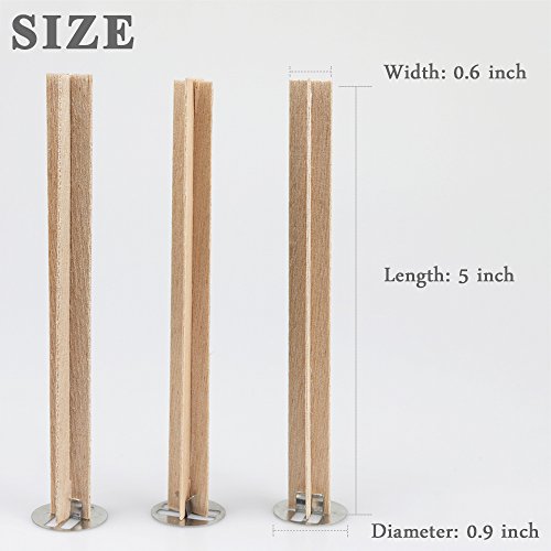 EricX Light 5 inch Cross Wooden Candle Wicks, 20 Sets, Wood Candle Wicks for Candle Making