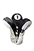 Majek Golf Headcovers Black and White Leather Style 1, 3, H Driver Hybrid and Fairway Head Covers Fits 460cc Drivers