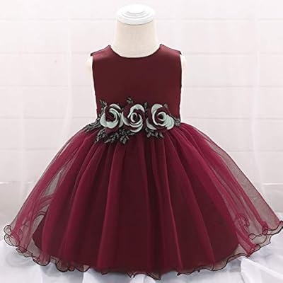 deep red flower girl dresses
