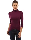 PattyBoutik Women's Turtleneck Wrap High-Low Hem Blouse